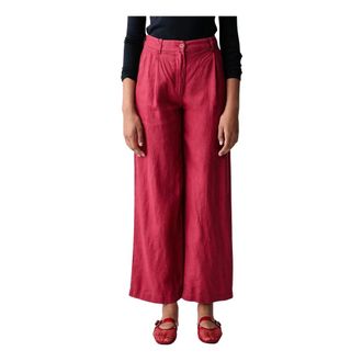 Benetton Pantaloni a gamba larga - - Trousers - Donna - Rosso - M