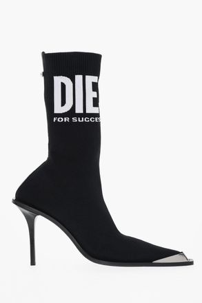 Diesel Stivaletti Sock D-TONA in Tessuto con Logo a Contrasto e Punta in Metallo 10cm Diesel