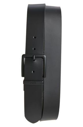 BOSS Omar Reversible Leather Belt in Black at Nordstrom Rack, Size 44