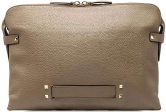 Valentino Pre-owned Clutches, female, Brown, Size: ONE SIZE Pre-owned Leather Clutch Bag