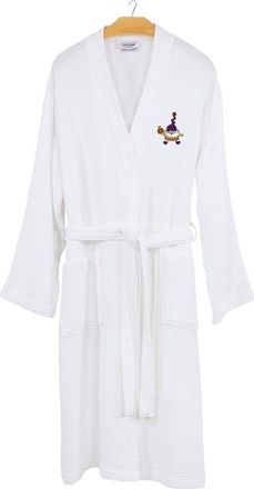 Linum Home Textiles Turkish Cotton Smyrna Hotel/Spa Embroidered Unisex Halloween Robe - Halloween Gnomes