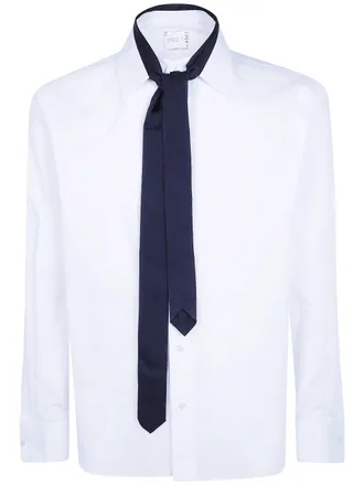 sacai Shirt With Satin Tie Popeline