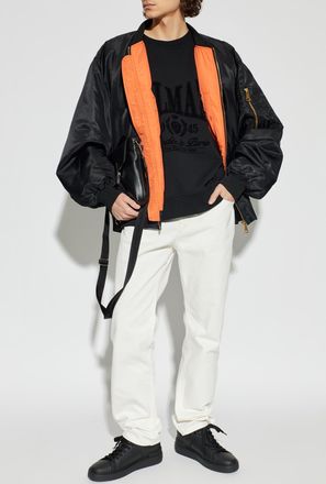 Balmain Sweatshirt With A Logo And A Velvety Finish, Mens, Black