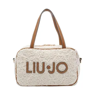 Liu Jo Handbags, female, Beige, Size: ONE SIZE Medium Lace Bowling Bag