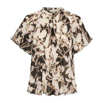 Inwear Black Silhouette Flowers Top Blouse - female - InWear - Blouses - Multicolor - 2XS - Blouses & Shirts
