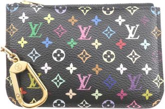 Louis Vuitton Black Multi-Color Coated Canvas Coin Purse/Coin Case (Pre-Owned)