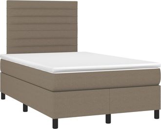 vidaXL Vidaxl - Cama Box Spring Con Colch&oacute;n Tela Gris Taupe 120x190 Cm