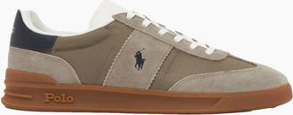 Polo Ralph Lauren Mens Polo Ralph Lauren HRT Aera PP Trainers 003 Earth Grey/Hunter Navy - Tan - Size: 11
