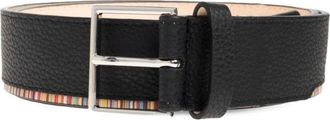 Paul Smith Signature Stripe Leather Belt - unisex - Riemen - Zwart - S - Leer - Accessoires