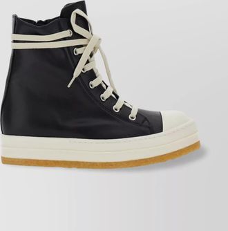 Rick Owens leather high-top sneakers with contrast platform sole