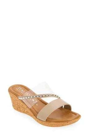 Italian Shoemakers Madge Wedge Sandal in Taupe at Nordstrom Rack, Size 11