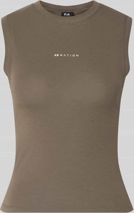 P.E Nation Slim Fit Top aus Lyocell-Bauwoll-Mix Modell Lenox in Taupe, Gr&ouml;&szlig;e XL