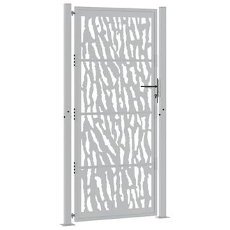 Berkfield Home Beautiful Garden Gate 105x205 cm Weathering Steel Trace Design in Brown