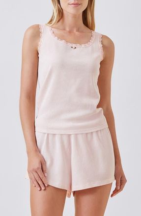 Papinelle Sleepwear Claire Waffle Knit Short Pajamas in Pearl Blush at Nordstrom, Size X-Small