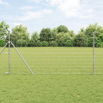 Berkfield Home Field Fence 1.2x50 m Galvanised Steel in Silver
