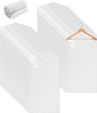 OEM 50 Fundas Transparentes Para Ropa (60 X 120 Cm) Para Colgar, Como Fundas Para Prendas, Bolsas De Pl&aacute;stico Antipolvo Para Blazers, Vestidos Y Camisas