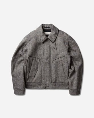 Dries Van Noten Men s Oversized Wool Tweed Jacket Black