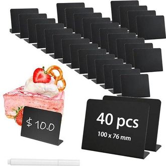 OEM 40 Mini Pizarras, Con Un Peque&ntilde;o Rotulador Blanco, Mini Pizarras De Mesa, Mini Pizarras, Pizarras Peque&ntilde;as, Forma De L, Color Negro