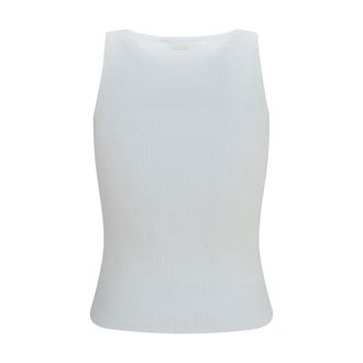 Max Mara Ribbed Viscose Tank Top - White