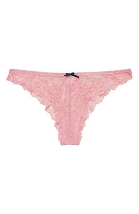 Fleur du Mal Bianca Lace Cheeky Briefs in Pink Lady at Nordstrom, Size 4