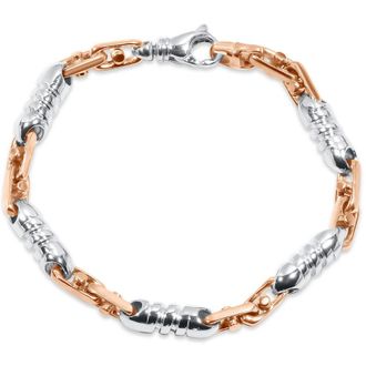 Pompeii3 Mens Figaro Link 14k Gold (36gram) or Platinum (59gram) 6.5mm Bracelet 8