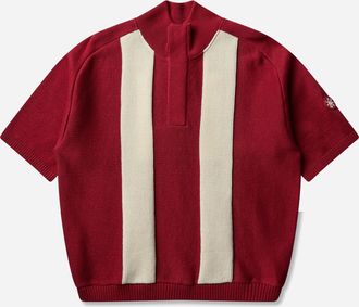 Cav Empt Men s Half Button Up Shortsleeve Knit Red