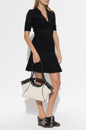 Balmain Dress With A V-neckline, Womens, Black