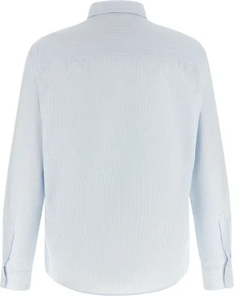 Ami Striped Oxford Cotton Shirt - Light blue