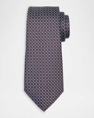 Giorgio Armani Men & apos;s Geometric Woven Silk Jacquard Tie