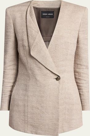 Giorgio Armani Linen Crepe Double-Breasted Jacket