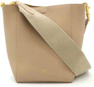Celine Pre-owned Leather celine-bags - Dames - Vintage Schoudertas - Beige - ONE Size - Leer - Vintage