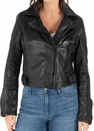 Mauritius Bita Regular Fit Leather Jacket In Black