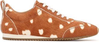 Kazar Schoenen, Dames, Bruin, 41 EU, Leer, Dierenpatroon borstel sneakers