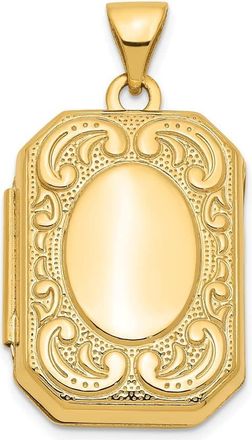Diamond2Deal 14k Yellow Gold Yellow Gold Fancy Rectangle Locket Pendant