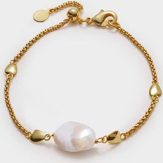 Katie Loxton Sol Pearl Bracelet in Gold Coated at Nordstrom, Size 7