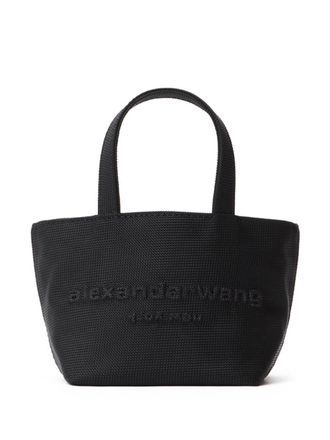 Alexander Wang Punch leren shopper met logo-reli&euml;f - Zwart