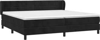 vidaXL Vidaxl - Cama Box Spring Con Colch&oacute;n Terciopelo Negro 200x200 Cm
