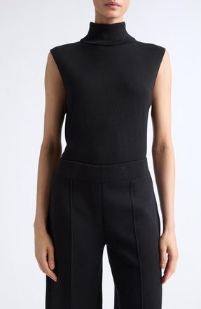 Lafayette 148 New York Sleeveless Turtleneck Sweater in Black at Nordstrom, Size X-Large