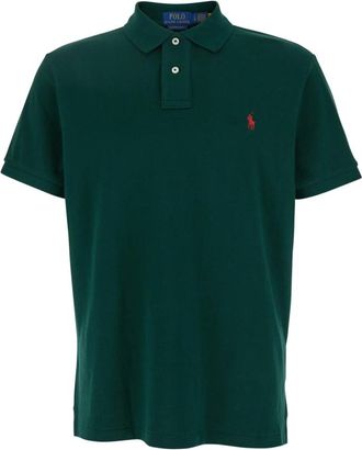 Polo Ralph Lauren Tops, Heren, Groen, L, Katoen, Groene polo shirt met pony detail