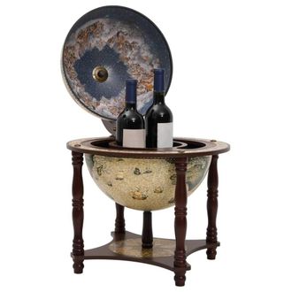 Berkfield Home Globe Bar Wine Stand Brown Solid Wood Eucalyptus