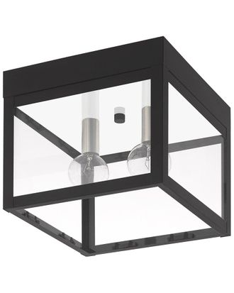 Livex Lighting 2-Light Black Outdoor Ceiling Mount
