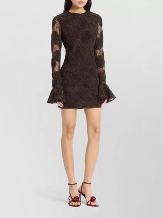 Rotate knee length dress floral lace sleeves