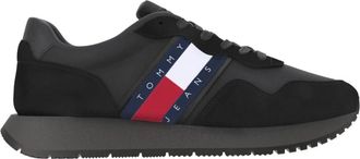 Tommy Jeans Zwarte Sneakers voor Mannen - Heren - Sneakers - Zwart - 42 EU - Leer - Schoenen