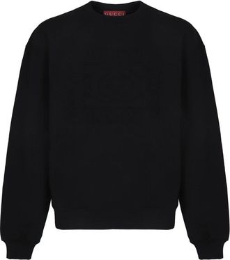 Gucci Sweatshirt van geborsteld katoenen jersey - Heren - Sweatshirts - Zwart - S - Katoen - Hoodies & sweatvesten