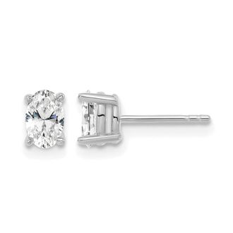 Diamond2Deal 14k Gold 2/3 ct Oval Lab Grown Diamond Stud Earrings VS Clarity, G-H Color