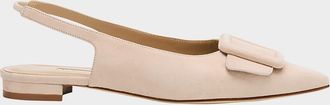 Manolo Blahnik Maylura Suede Slingback Ballerina Flats