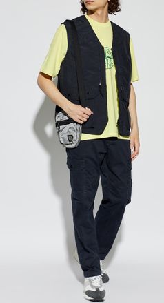 Stone Island Vest With Logo Patch, Mens, Navy Blue