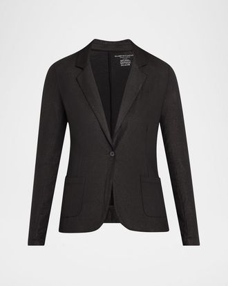 Majestic Filatures Soft Touch Metallic One-Button Blazer