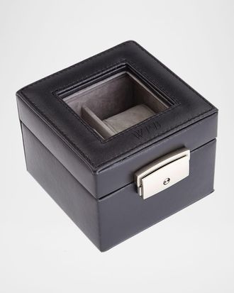 Royce Leather Personalized Leather 2-Watch Display Case
