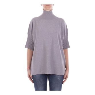 Manila Grace Truien & Vesten, Dames, Paars, M, Polyester, Asymmetrische Trui